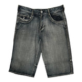 Mishka Nyc Contrast Stitch Denim Shorts - 34W 14L Gray Denim