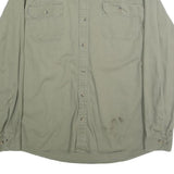 WRANGLER Mens Green Cotton Shirt L Button Pockets Casual Long Sleeve