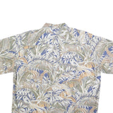 COOKE STREET Mens Blue & Beige Leaf Pattern Cotton Blend Shirt 2XL Relaxed Fit
