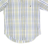 NAUTICA Mens Blue & Yellow Check Shirt M Cotton Blend Casual Smart