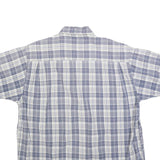 WRANGLER Mens Blue & White Check Shirt L Cotton Blend Button Down Short Sleeve