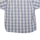 WRANGLER Mens Blue & White Check Shirt L Cotton Blend Button Down Short Sleeve