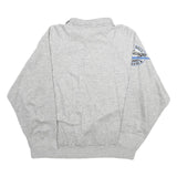 Mens Grey Pullover Sweatshirt L Collar Casual Print Design