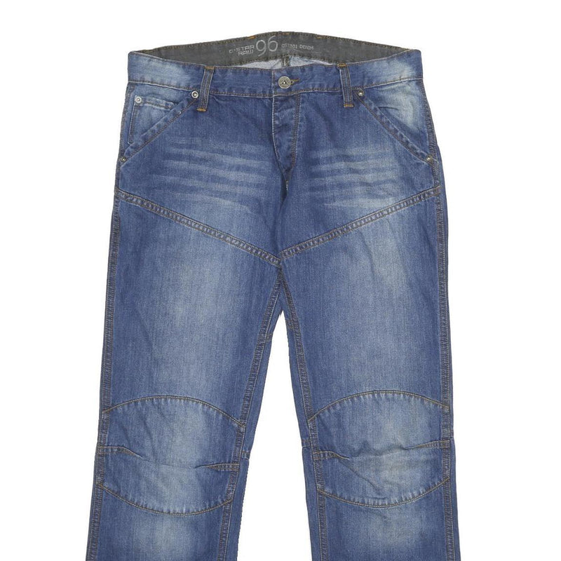 G-STAR Mens Jeans Blue Regular Straight Denim Medium W34 L32 96 Patch
