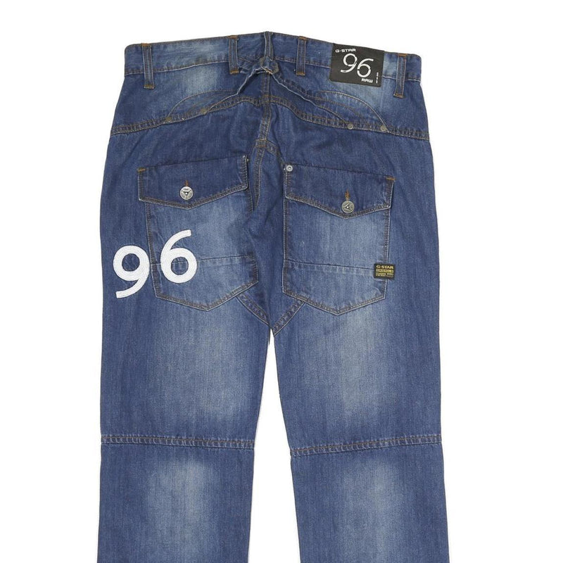 G-STAR Mens Jeans Blue Regular Straight Denim Medium W34 L32 96 Patch