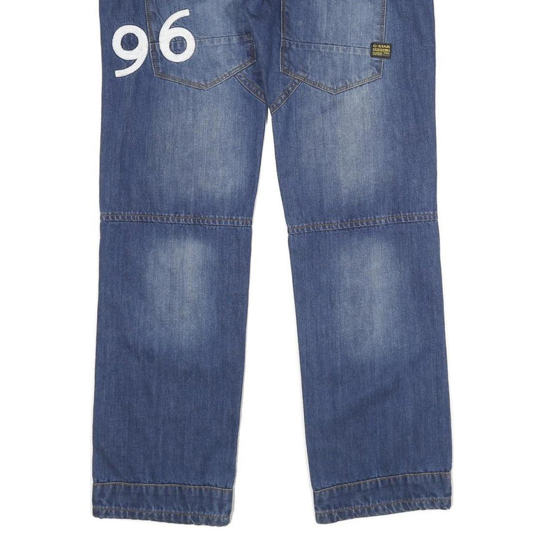 G-STAR Mens Jeans Blue Regular Straight Denim Medium W34 L32 96 Patch