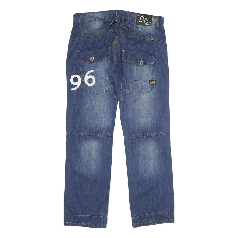 G-STAR Mens Jeans Blue Regular Straight Denim Medium W34 L32 96 Patch