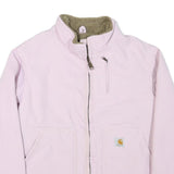 CARHARTT Womens Pink Cotton Blend Workwear Jacket XL Zip Plain Small Tear