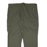 DICKIES Mens Cotton Blend Green Regular Straight Cargo Trousers W42 L30 Zip