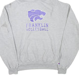 CHAMPION Mens Grey Franklin Volleyball Pullover Hoodie L Sports Logo Sweatshirt