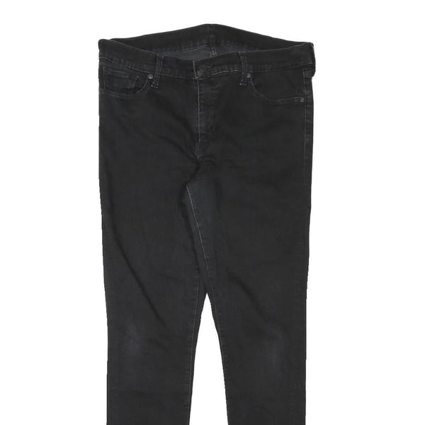 LEVI'S Womens Slim Black Denim Jeans Cotton Blend Zip W32 L29 Classic Fit Skinny
