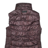 CALVIN KLEIN PERFORMANCE Womens Burgundy Quilted Gilet S Polyester Blend Zip
