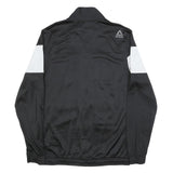REEBOK Mens Black & White Track Jacket M Polyester Zip Plain Sports Casual