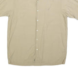NAUTICA Mens Beige Silk Blend Shirt M Casual Elegant Summer Button Up