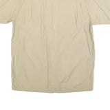 NAUTICA Mens Beige Silk Blend Shirt M Casual Elegant Summer Button Up