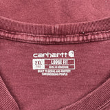 Carhartt Tall T-Shirt - 2XL Burgundy Cotton