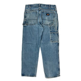 Dickies Double Knee Carpenter Jeans - 34W 30L Blue Cotton