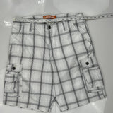 Lee Checked Cargo Shorts - 34W 10L Gray Cotton