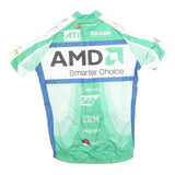 HINCAPIE Mens Green & Blue Modern M Short Sleeve Zip Neck Cycling Jersey