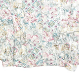 FB PETIE Womens Cream Floral Print Blouse Long Sleeve Round Neck S Light Top