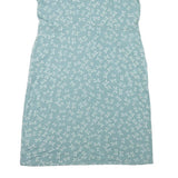 WHITE STUFF Womens Blue Floral Day Cotton Blend Dress UK 16 Pockets V-Neck