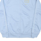 NIKE Mens Blue Light Blue Logo Track Jacket S Polyester Blend Zip Casual
