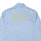 NIKE Mens Blue Light Blue Logo Track Jacket S Polyester Blend Zip Casual