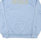 NIKE Mens Blue Light Blue Logo Track Jacket S Polyester Blend Zip Casual
