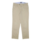 NAUTICA Mens Cotton Blend Beige Regular Fit Straight Trousers W34 L32 Casual