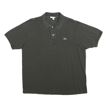 LACOSTE Mens Grey Short Sleeve Crocodile Logo Polo Shirt 2XL Classic Fit Cotton