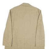 Mens Beige Cotton Blend Classic Jacket Button Closure L L Plain