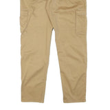 SMOG Mens Cotton Blend Relaxed Beige Cargo Trousers W38 L32 Casual Zip Closure
