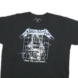 METALLICA Mens Black & White Ride The Lightning Graphic T-Shirt 2XL Short Sleeve