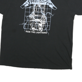 METALLICA Mens Black & White Ride The Lightning Graphic T-Shirt 2XL Short Sleeve
