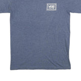 VANS Mens Blue Graphic T-Shirt S Short Sleeve Crew Neck Checkerboard Logo