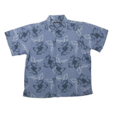 RED LEVEL NINE Mens Blue Floral Short Sleeve Shirt L Cotton Blend Casual Summer