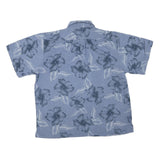 RED LEVEL NINE Mens Blue Floral Short Sleeve Shirt L Cotton Blend Casual Summer