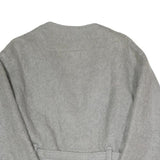 Womens Grey Button Jacket S Polyester Blend Plain Stylish Comfortable