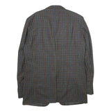 CLUB BRITANNIA Mens Grey & Red Checked Wool Blazer Jacket XL Button Closure