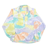 DA-ROU Womens Pastel Colourblock Long Sleeve Collared Polyester Blend Top M