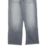 ALAN MANOUKIAN Womens Relaxed Wide-Leg Denim Medium Wash W34 L32 Casual Cotton