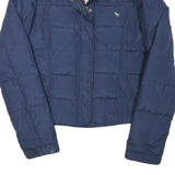 ABERCROMBIE & FITCH Womens Navy Blue Puffer Jacket L Polyester Blend Zip Casual