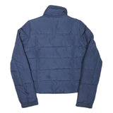 ABERCROMBIE & FITCH Womens Navy Blue Puffer Jacket L Polyester Blend Zip Casual