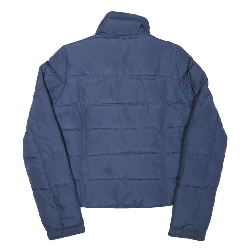 ABERCROMBIE & FITCH Womens Navy Blue Puffer Jacket L Polyester Blend Zip Casual