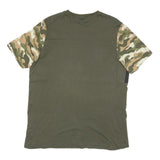 PUMA Mens Green & Camouflage Graphic T-Shirt L Short Sleeve Crew Neck Cotton