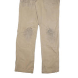 CARHARTT Mens Regular Fit Beige Cotton Blend Trousers W33 L34 Workwear Zip