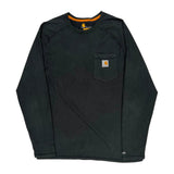 Carhartt Long Sleeve T-Shirt - Large Black Cotton