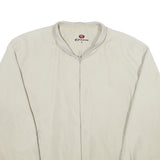 EPOCHE Mens Cream Bomber Jacket L Polyester Plain Zip Closure Casual Lightweight