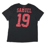 NIKE Mens Black Red Football Shirt XL Short Sleeve Crew Neck Samuel 19 Print