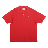 LACOSTE Mens Red Short Sleeve Plain Polo Shirt XL Classic Cotton Blend
